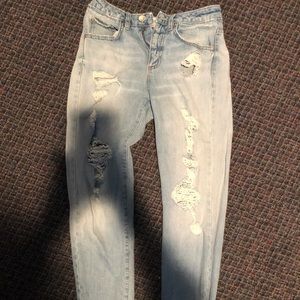 Garage Distressed Mom Jeans